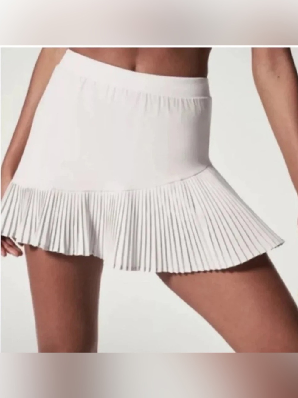 Spanx Yes, Pleats! Pleated Tennis Skort Skirt Ivory
